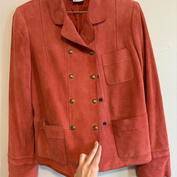 Y2K Vintage Whimsy Romantic Fairy Women's Suede Rust Leather Jacket Small Medium - Picture 8 of 15